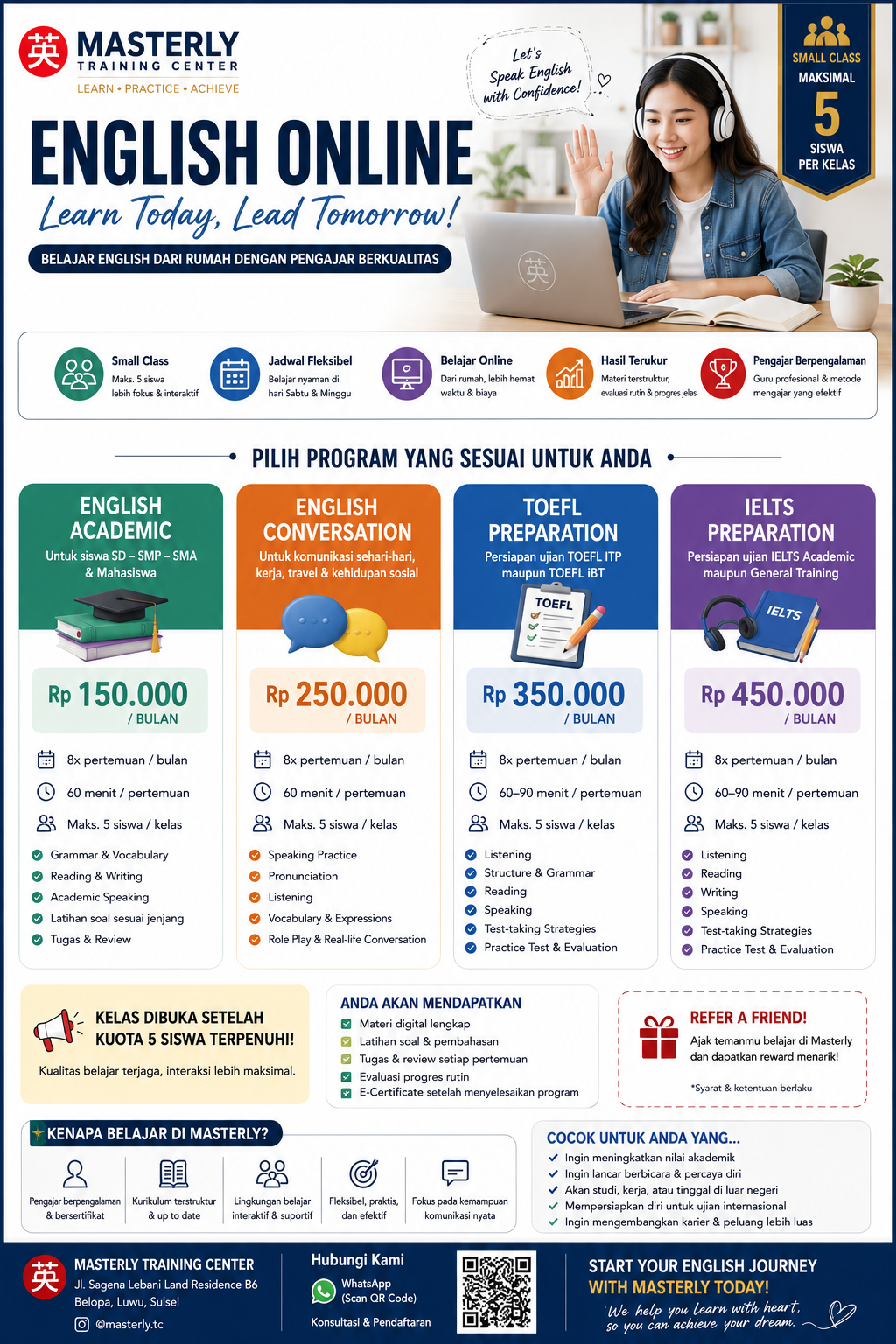 Brosur English kelas weekend Online